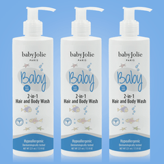 Baby Hair And Body Wash, 2 em 1 | 3 Pack - Baby Jolie Paris