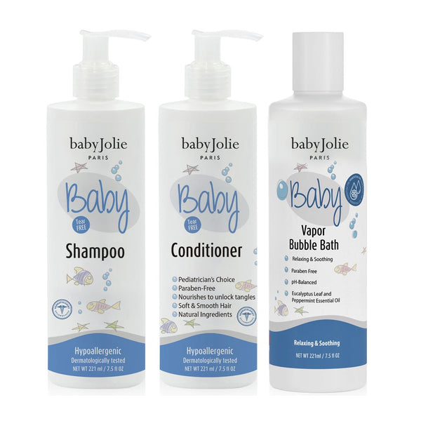 Baby Shampoo, Conditioner, and Vapor Bubble Bath | Bath Time Bundle - Baby Jolie Paris