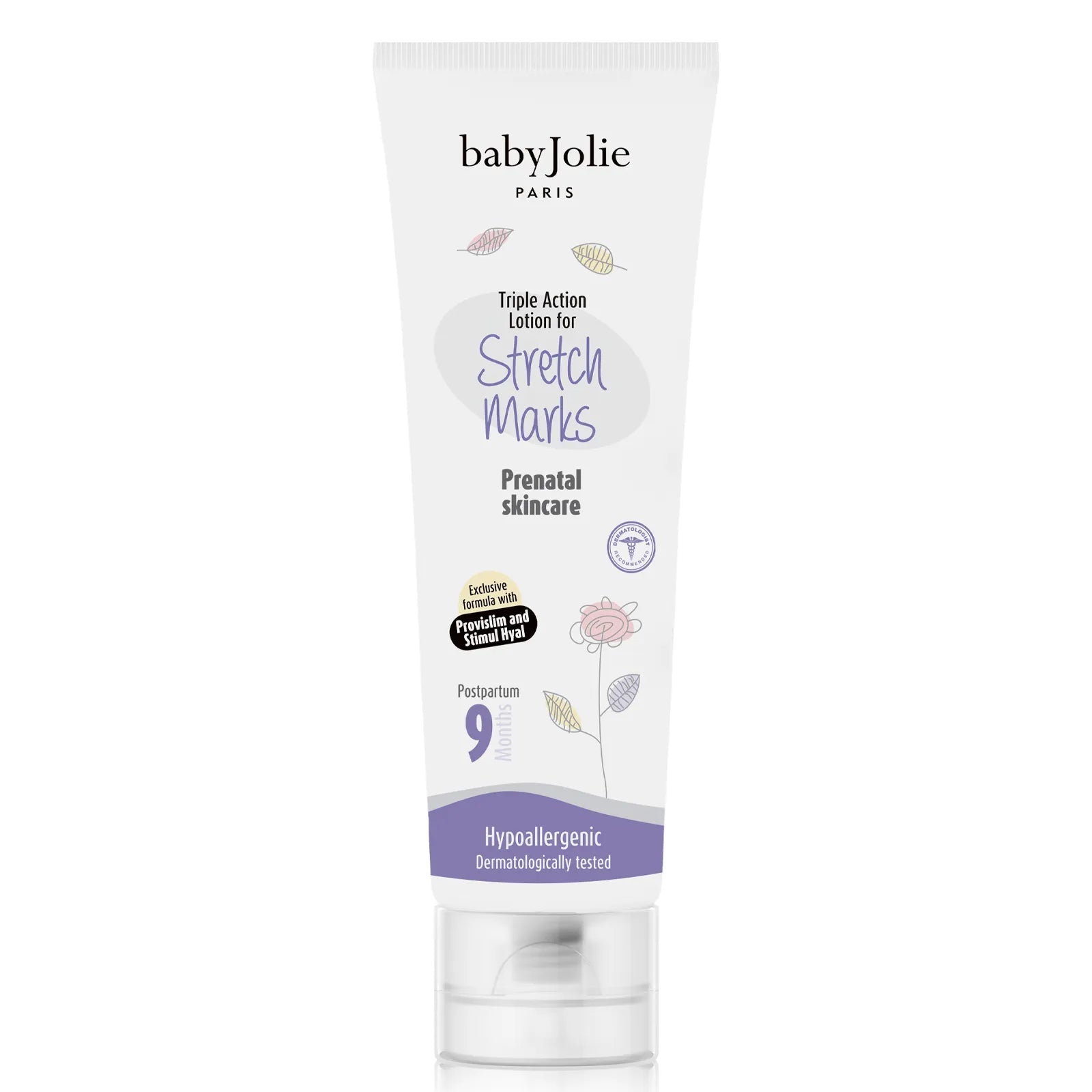 Baby Jolie Triple Action Stretch Marks Cream, 7.5oz tube on white background